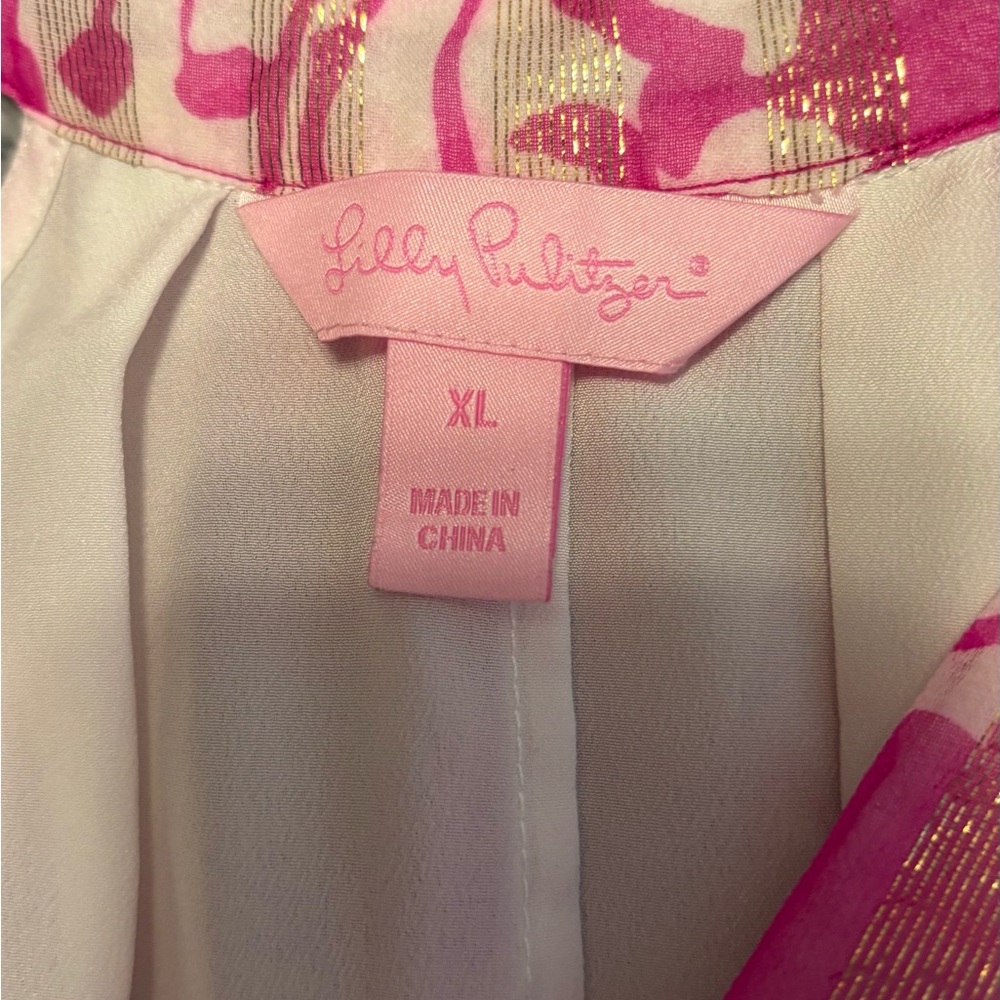 Lilly Pulitzer Pink and Gold Patterned top